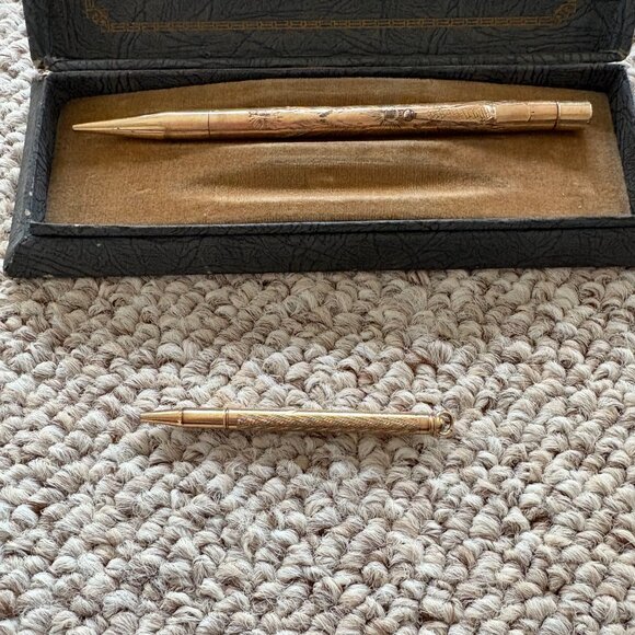 1930s Parker 51 Pen & Pencil Set | Gold Filled Lucky Curve | WWII Collectible - Picture 6 of 10